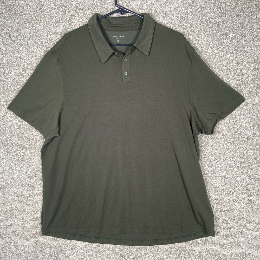 Mott & Bow Luxe Polo Shirt Mens 2XL Green Pima Cotton Golf  Short Sleeve